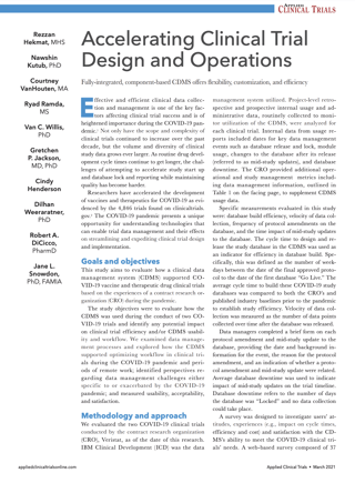 Accelerating Clinical Trial Design and Operations